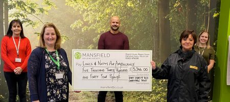 Five people forest backdrop mansfield bs cheque notts air ambulance