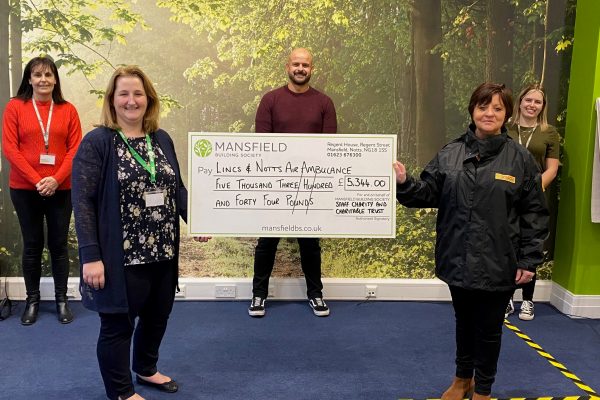 Five people forest backdrop mansfield bs cheque notts air ambulance
