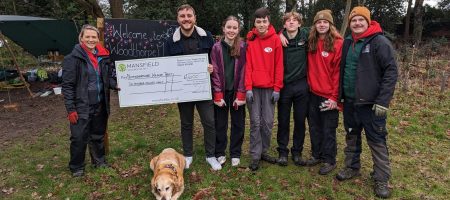 Nottinghamshire Wildlife Trust receive a presentation cheque