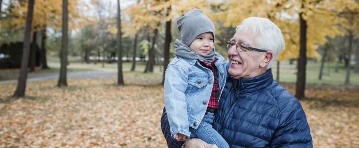 Proud grandfather with his grandson
